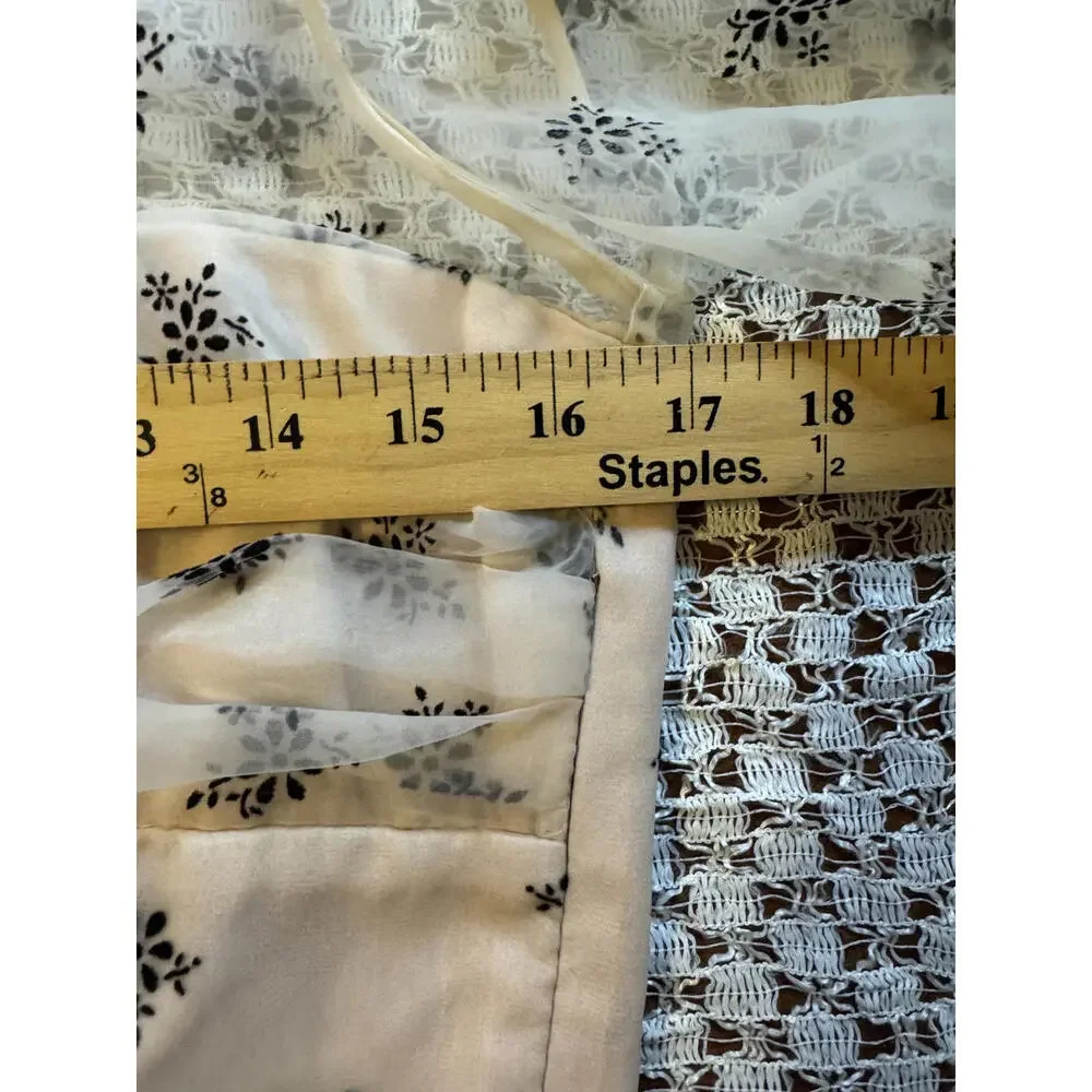Zara Pastel Organza Blouse Sheer Floral Print Puff‎ Sleeve Size S